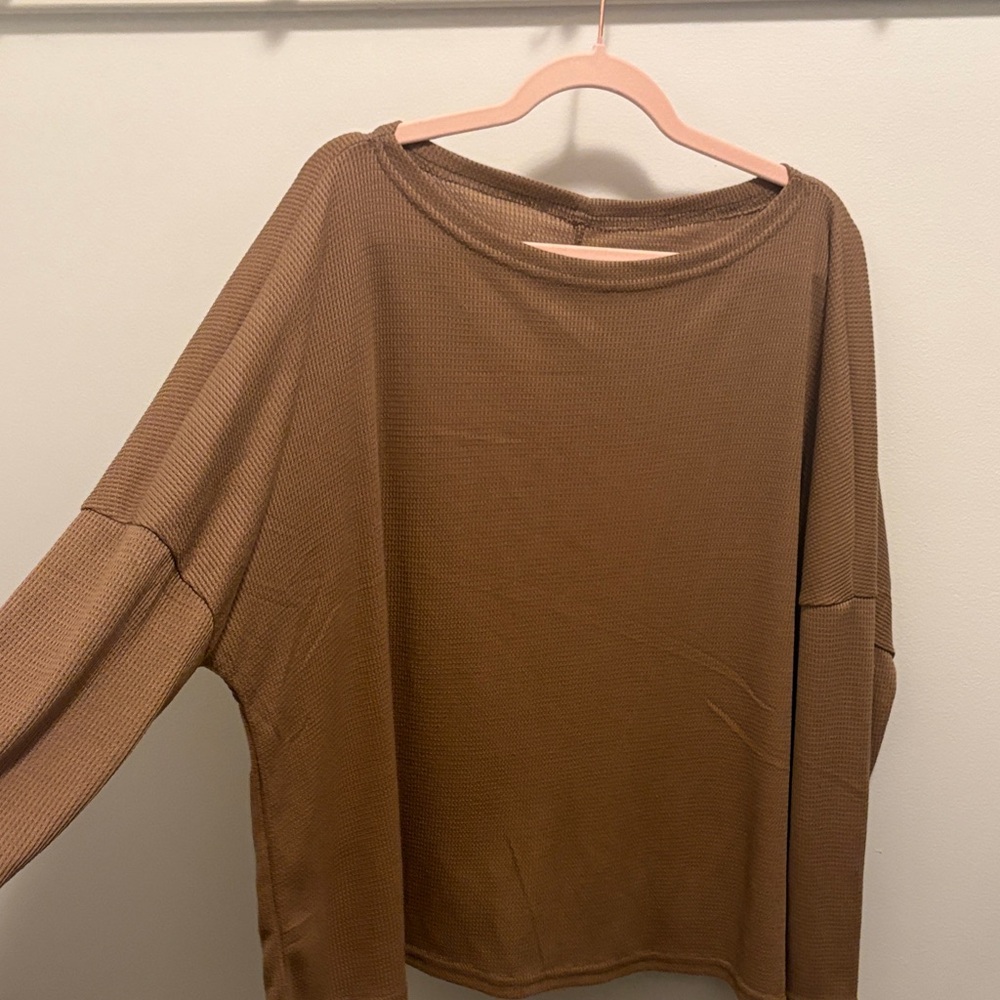 Women's Brown Long Sleeve Top